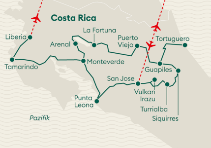 Karte Costa Rica
